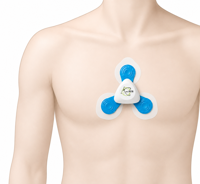 net_ECG patch worn on a patient's chest